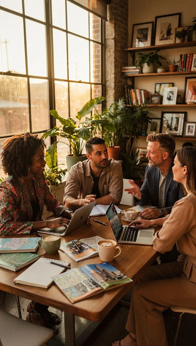 Luksusowy pokój studyjny z panoramicznym widokiem na miejskie pejzaże Stanów Zjednoczonych, idealny do tworzenia osobistej marki.